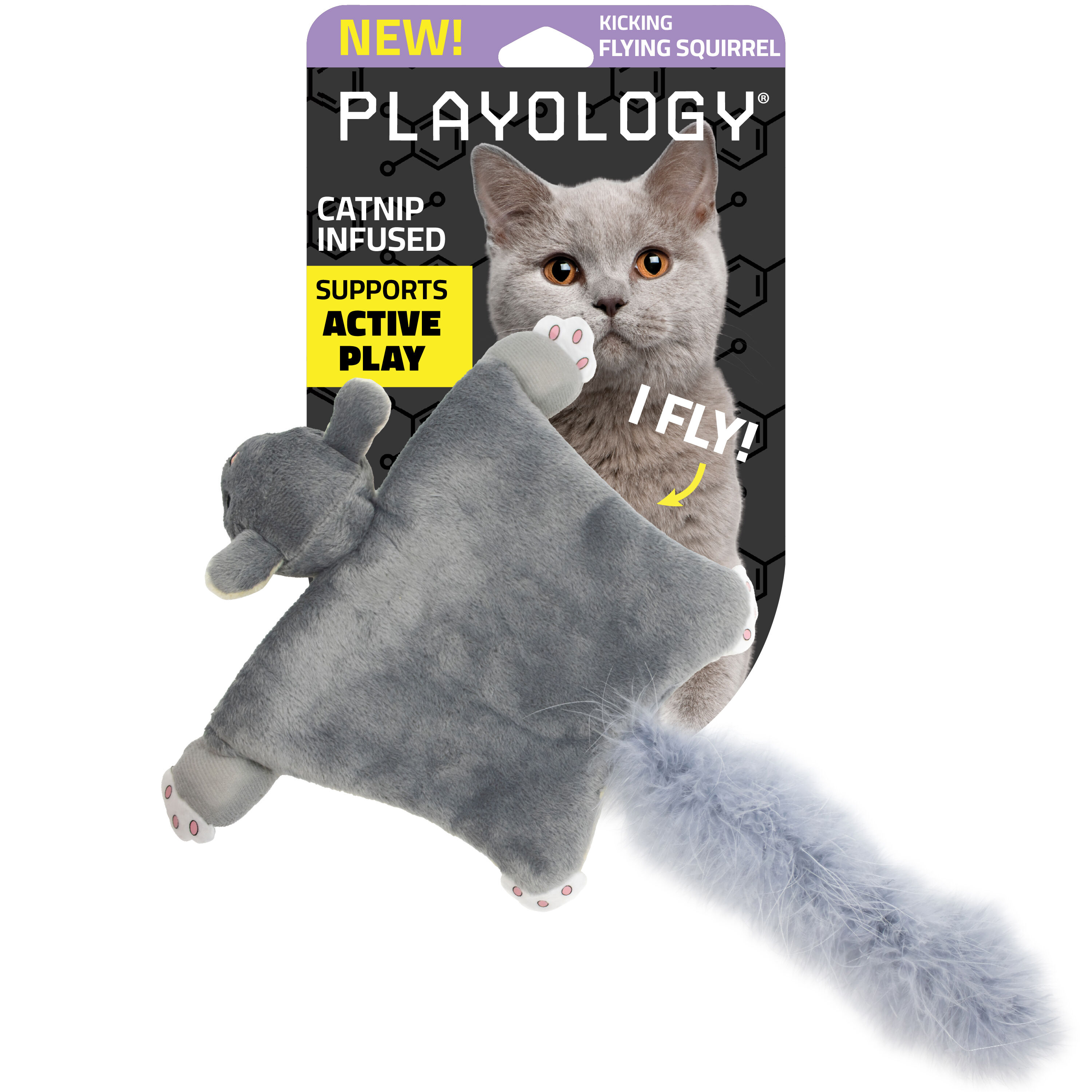 Playology - Jouet Ecureil Volant pour Chats - 35,2cm Image num&eacute;ro 1