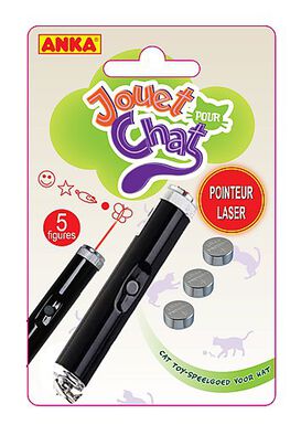 Anka - Jouet Laser avec 5 Motifs pour Chat - Noir