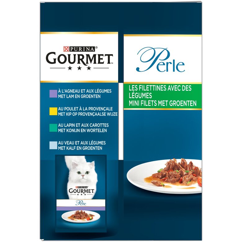 Gourmet - Sachets Perle Les Filettines avec Légumes pour Chat - 12x85g Image numéro 5 Gourmet - Sachets Perle Les Filettines avec Légumes pour Chat - 12x85g Image numéro 5