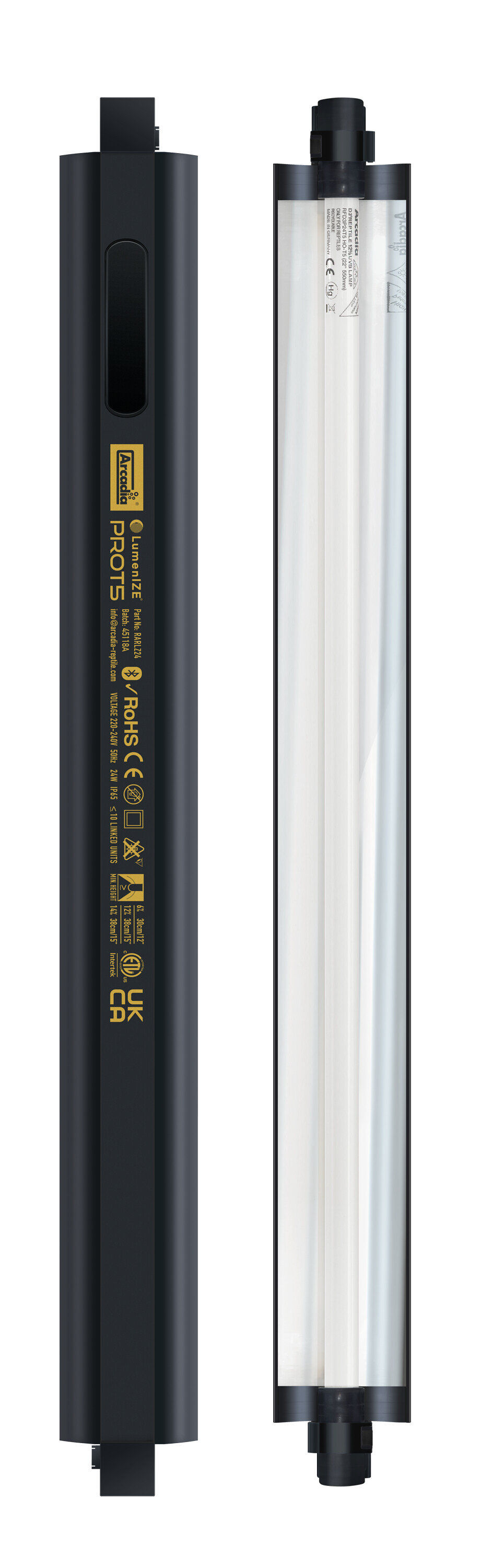 Arcadia - Luminaire Pro T5 Uvb Kit D3+ 12% Uvb 24 Watt - R&eacute;ptiles Image num&eacute;ro 3