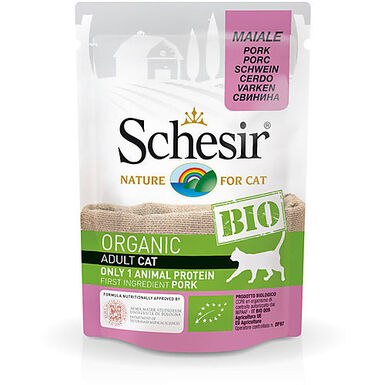 Schesir - Sachet Fraîcheur BIO au Porc pour Chat - 85g