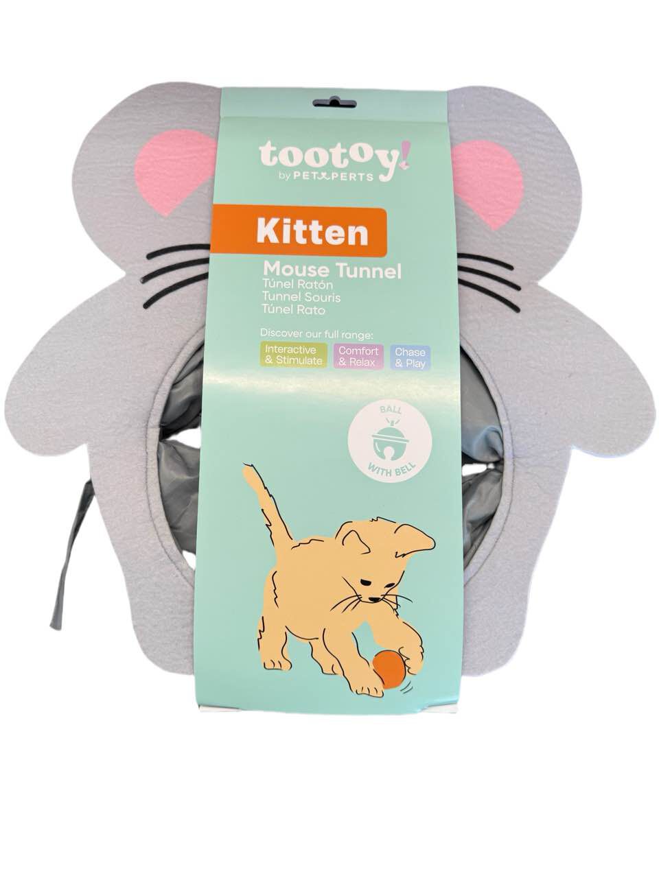 Tootoy! - Tunnel pour Chaton en Forme de Souris - Gris Image num&eacute;ro 2