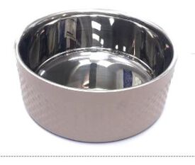 Leeby - Gamelle Double Paroi Textur&eacute;e en Inox pour Chiens
