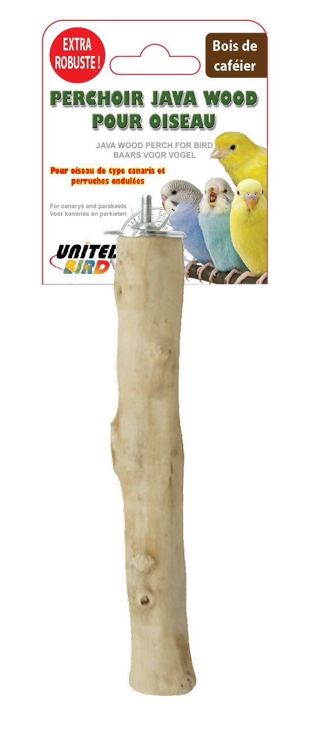 United Bird - Perchoir En Bois De Caf&eacute;ier pour Oiseaux - S Image num&eacute;ro 1
