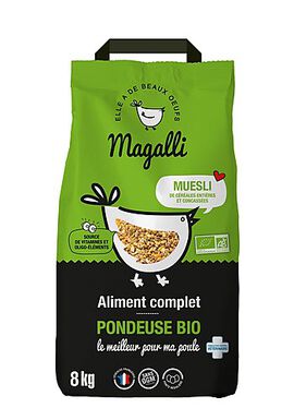 Magalli - Aliment Complet Pondeuse Bio pour Basse-cour - 8Kg