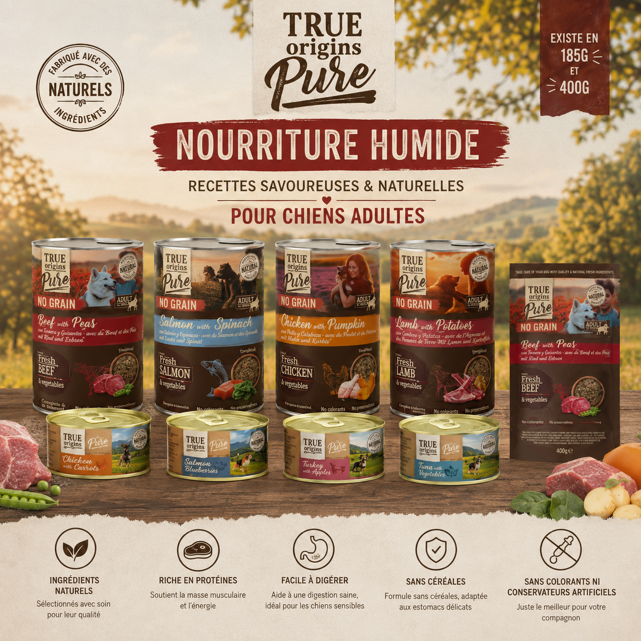 True Origins Pure - Alimentation Humide Chien Saumon & Myrtille - 185g Image num&eacute;ro 2