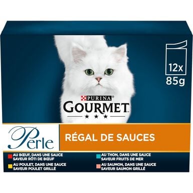 GOURMET - Sachets fraîcheurs PERLE Régal de Sauce pour chats - 12x85g