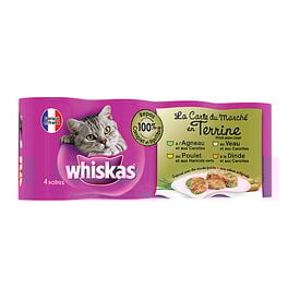 Whiskas - Boîtes La Carte du Marché en Terrine pour Chat - 4x400g