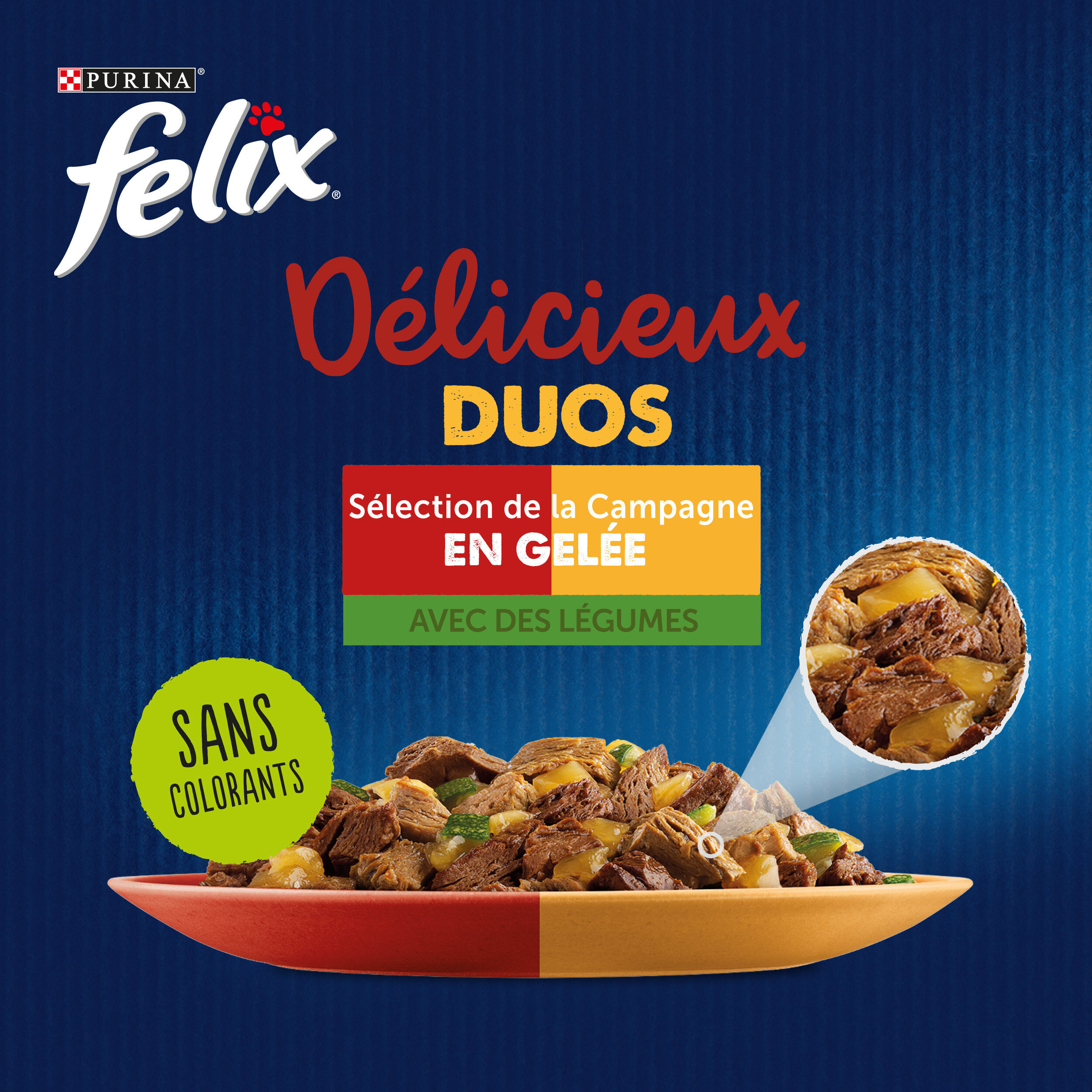FELIX - Sachets Fra&icirc;cheur en Gel&eacute;e D&eacute;licieux Duos aux L&eacute;gumes pour Chats - 44x85g Image num&eacute;ro 5