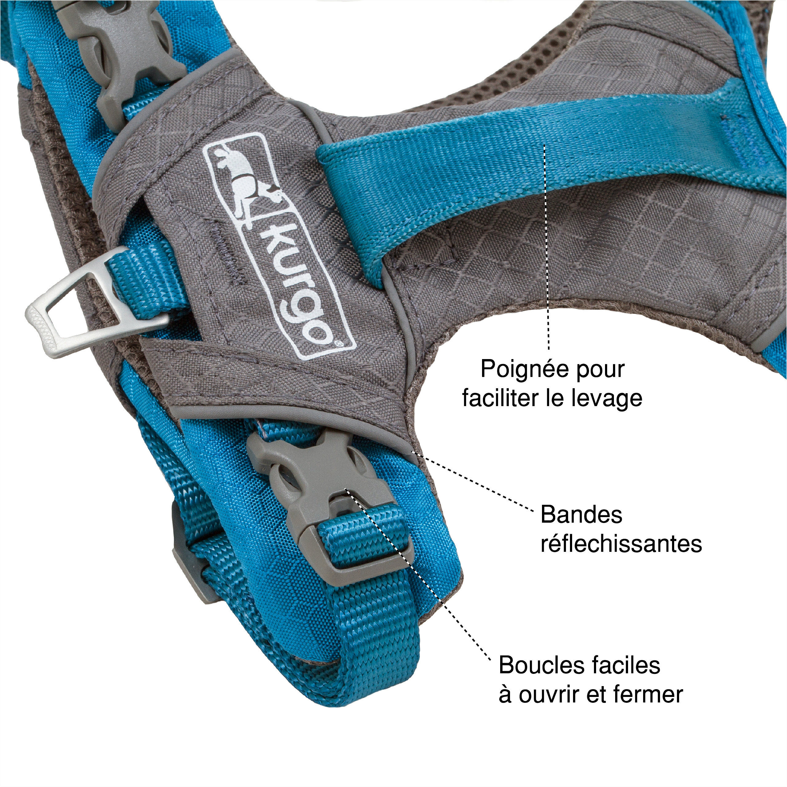 Kurgo - Harnais "Journey Air" Bleu pour Chiens - L Image num&eacute;ro 2