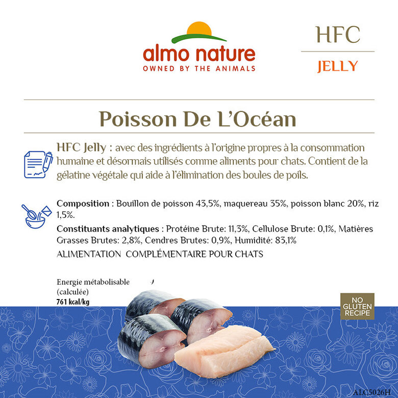 Almo Nature - Pâtée en Boîte HFC Jelly Poisson de l'Océan pour Chat - 70g Image numéro 3 Almo Nature - Pâtée en Boîte HFC Jelly Poisson de l'Océan pour Chat - 70g Image numéro 3