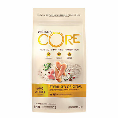 Wellness CORE - Croquettes Sterilised Poulet et Dinde pour Chat - 1,75Kg