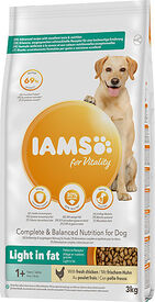 Iams - Croquettes pour Vitalit&eacute; Au poulet frais Pour Chien Adulte Petite et Moyenne Race Light