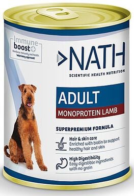 Nath - Pâtée Adult Monoprotéique Agneau pour Chiens - 400g