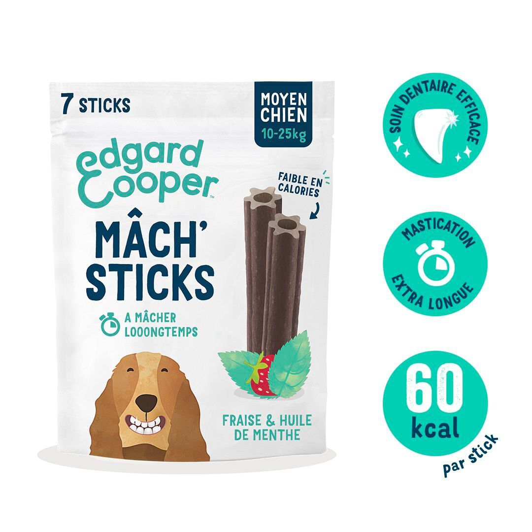 Edgard & Cooper - Sticks &agrave; M&acirc;cher Dental Naturel &agrave; la Menthe et Fraise fraiche pour Chien - M Image num&eacute;ro 8