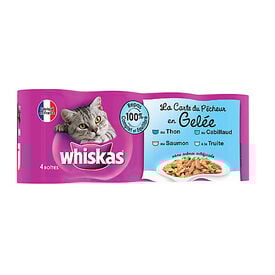 Whiskas - Boîtes La Carte du Pêcheur en Gelée pour Chat - 4x390g