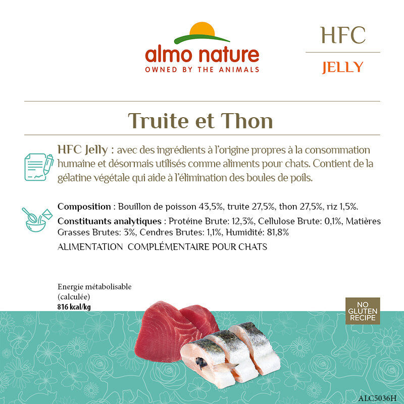 Almo Nature - P&acirc;t&eacute;e en Bo&icirc;te HFC Jelly Truite et Thon pour Chat - 70g Image num&eacute;ro 3
