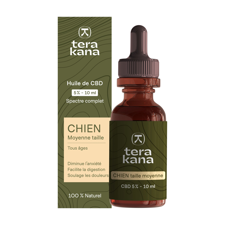 Tera Kana - Huile de CBD 5% pour Chien Moyen - 10ml Image numéro 1 Tera Kana - Huile de CBD 5% pour Chien Moyen - 10ml Image numéro 1