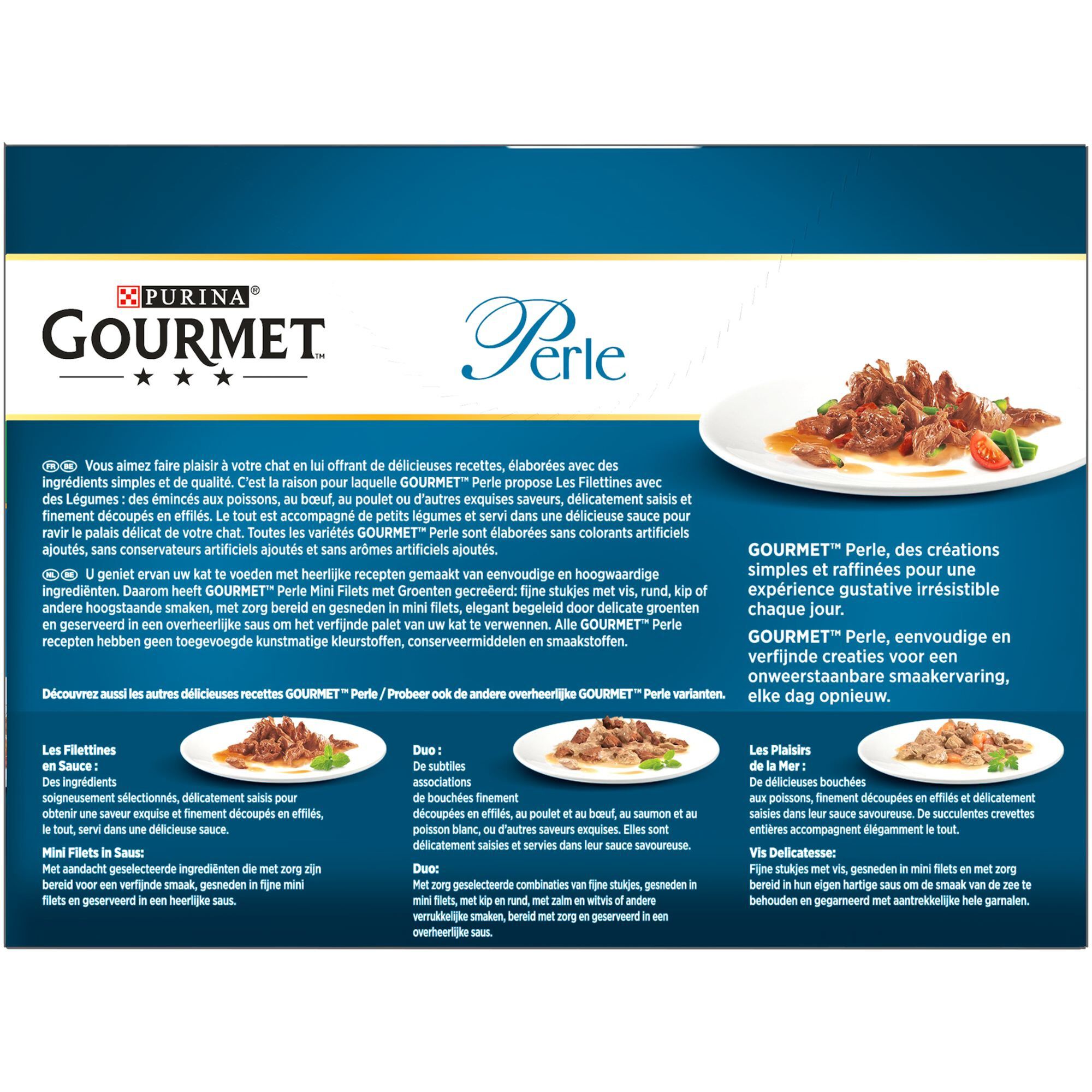 Gourmet - Sachets Perle Les Filettines avec L&eacute;gumes pour Chat - 12x85g Image num&eacute;ro 4