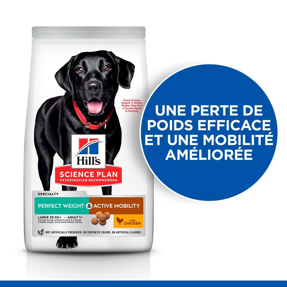 Hill's Science Plan - Perfect Weight & Active Mobility Croquettes Chien Adulte Grande Race Poulet -12kg Image num&eacute;ro 2