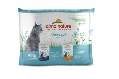 Almo Nature - Multipack Holistic Urinary Help Poissons et Volaille pour Chats - 6x70g