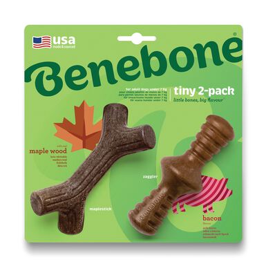 Benebone - Jouet Tiny Pack Maplestick Zaggler Bacon