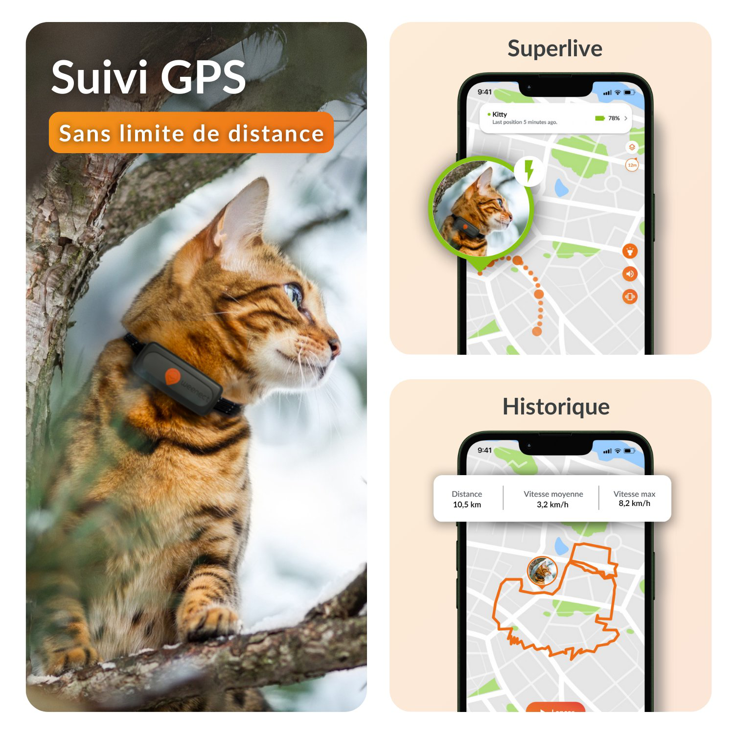 Weenect - Traceur GPS XS Edition 2023 pour Chats - Noir Image num&eacute;ro 3