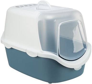 Trixie - MAISON DE TOILETTE Vico Open Top, 40 × 40 × 56 cm, bleu-gris/blanc