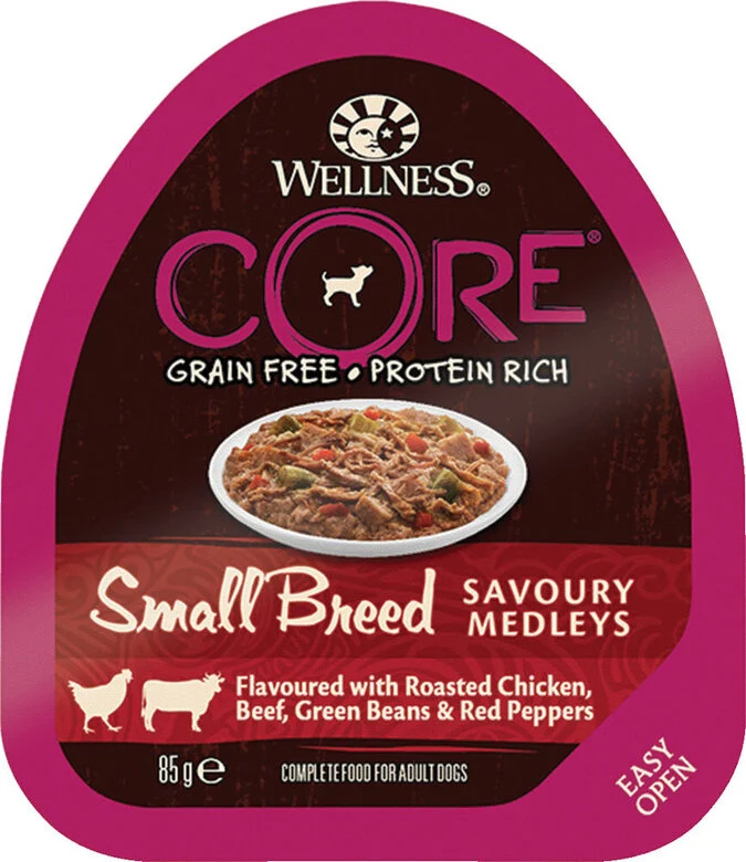 Wellness CORE - Repas Savoury Medleys Poulet et Bœuf pour Chien Petite Race - 85g Image numéro 1 Wellness CORE - Repas Savoury Medleys Poulet et Bœuf pour Chien Petite Race - 85g Image numéro 1