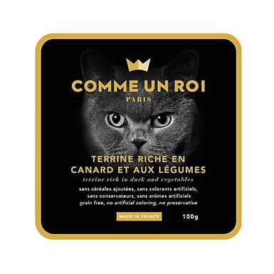 Comme Un Roi - Terrine au Canard et aux Légumes pour Chat - 100g