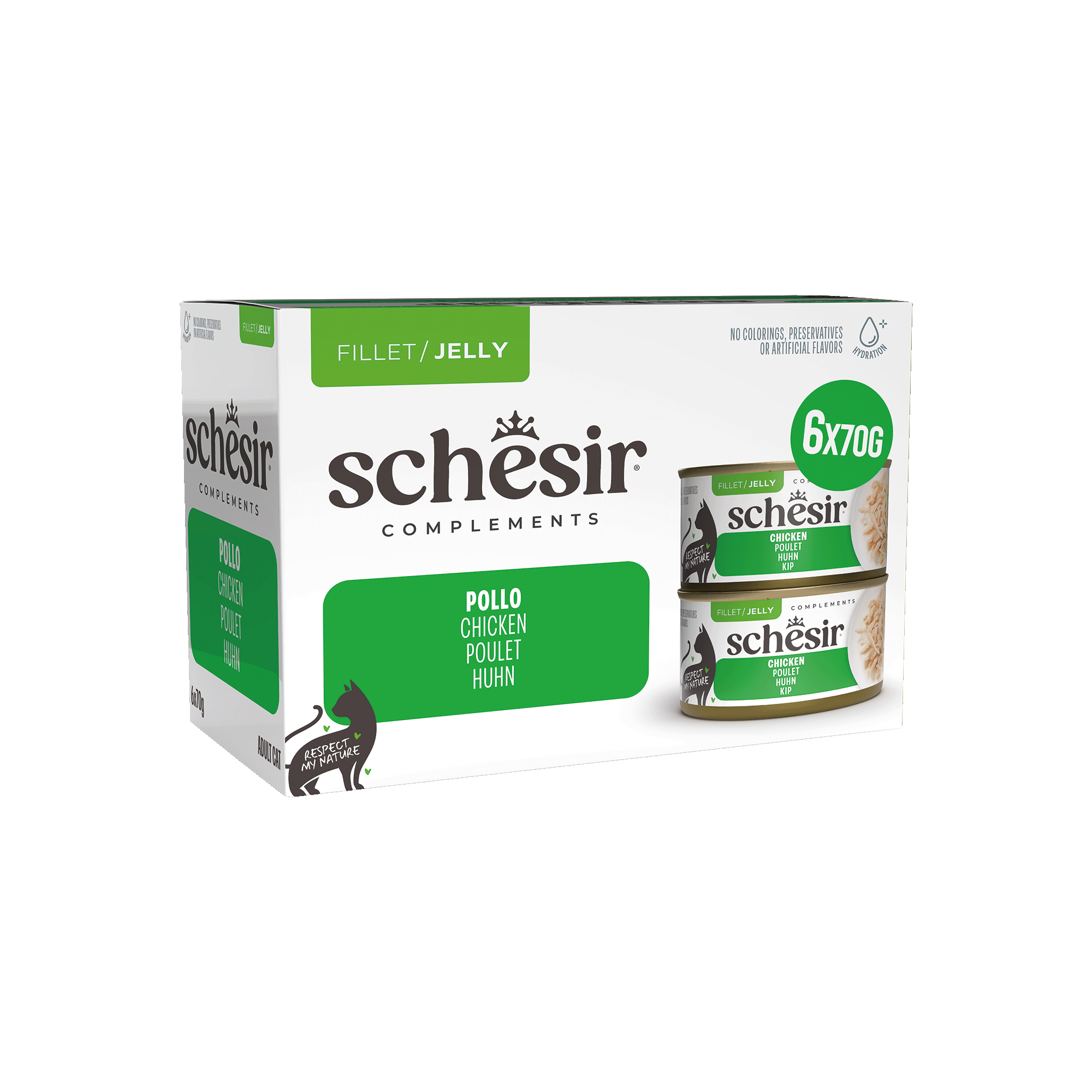Schesir - Fillet au Poulet en Gel&eacute;e pour Chats - 6x70g Image num&eacute;ro 1