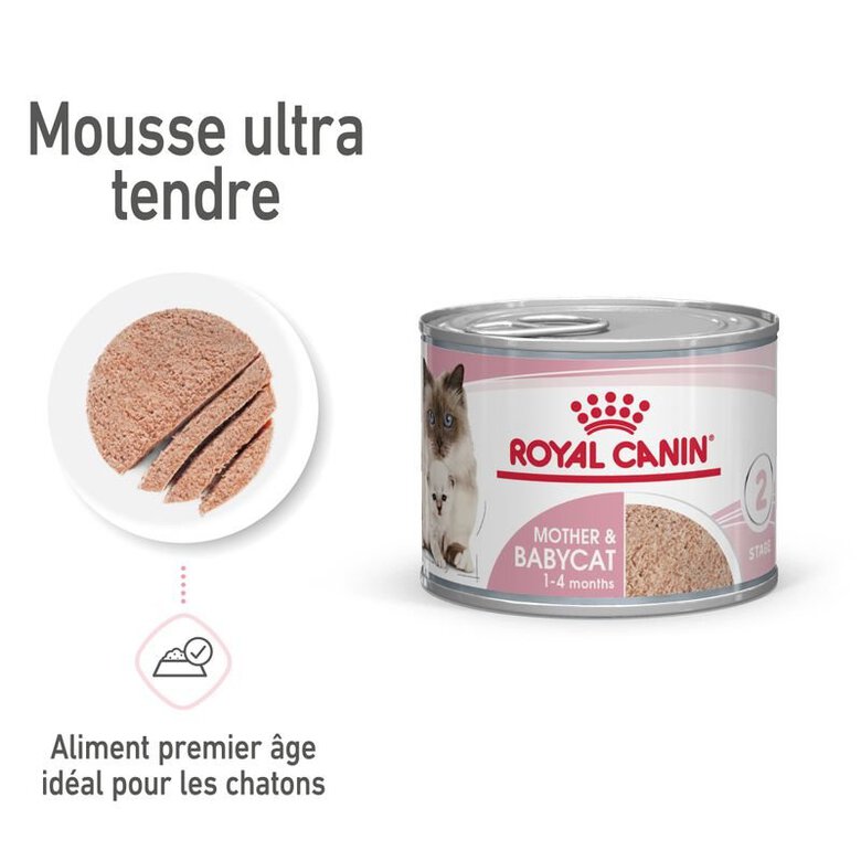 ROYAL CANIN - Pâtée en Mousse MOTHER&BABYCAT CHATTE ET CHATON 0 A 4 MOIS - 6x195g image number null