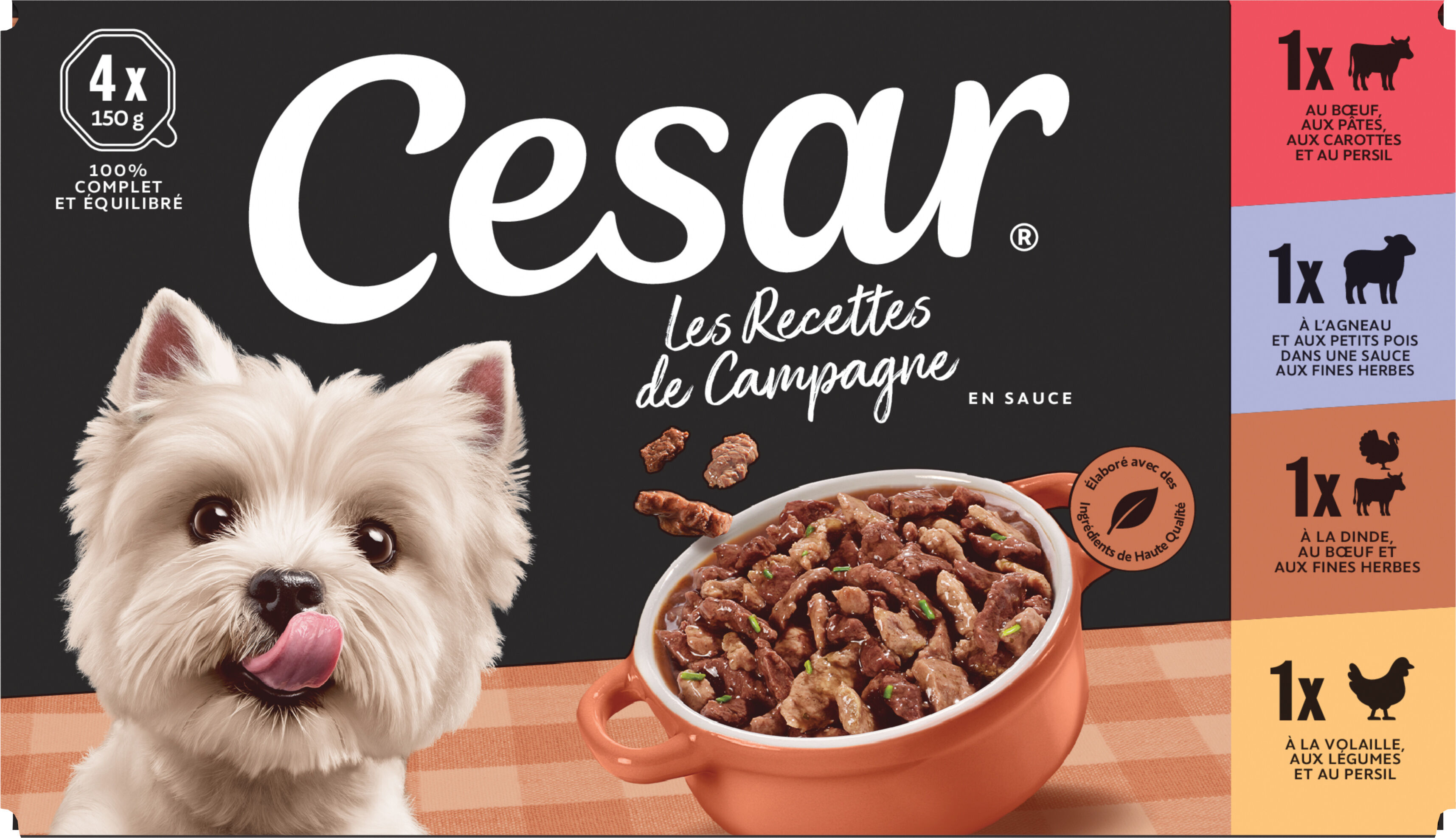 Cesar - Terrines &Agrave; la Carte aux Viandes pour Chien - 4x150g Image num&eacute;ro 1