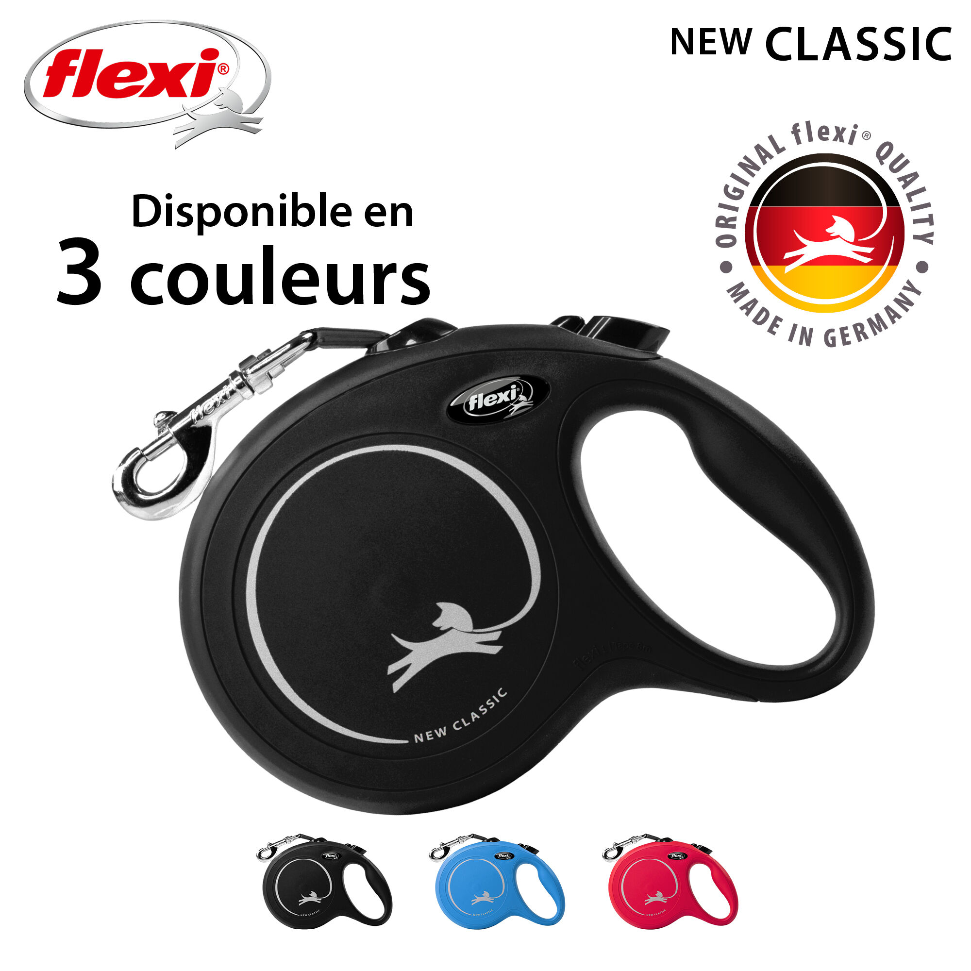 Flexi - Laisse &agrave; Enrouleur Classic Sangle L pour Chiens - 8m /Noir Image num&eacute;ro 13