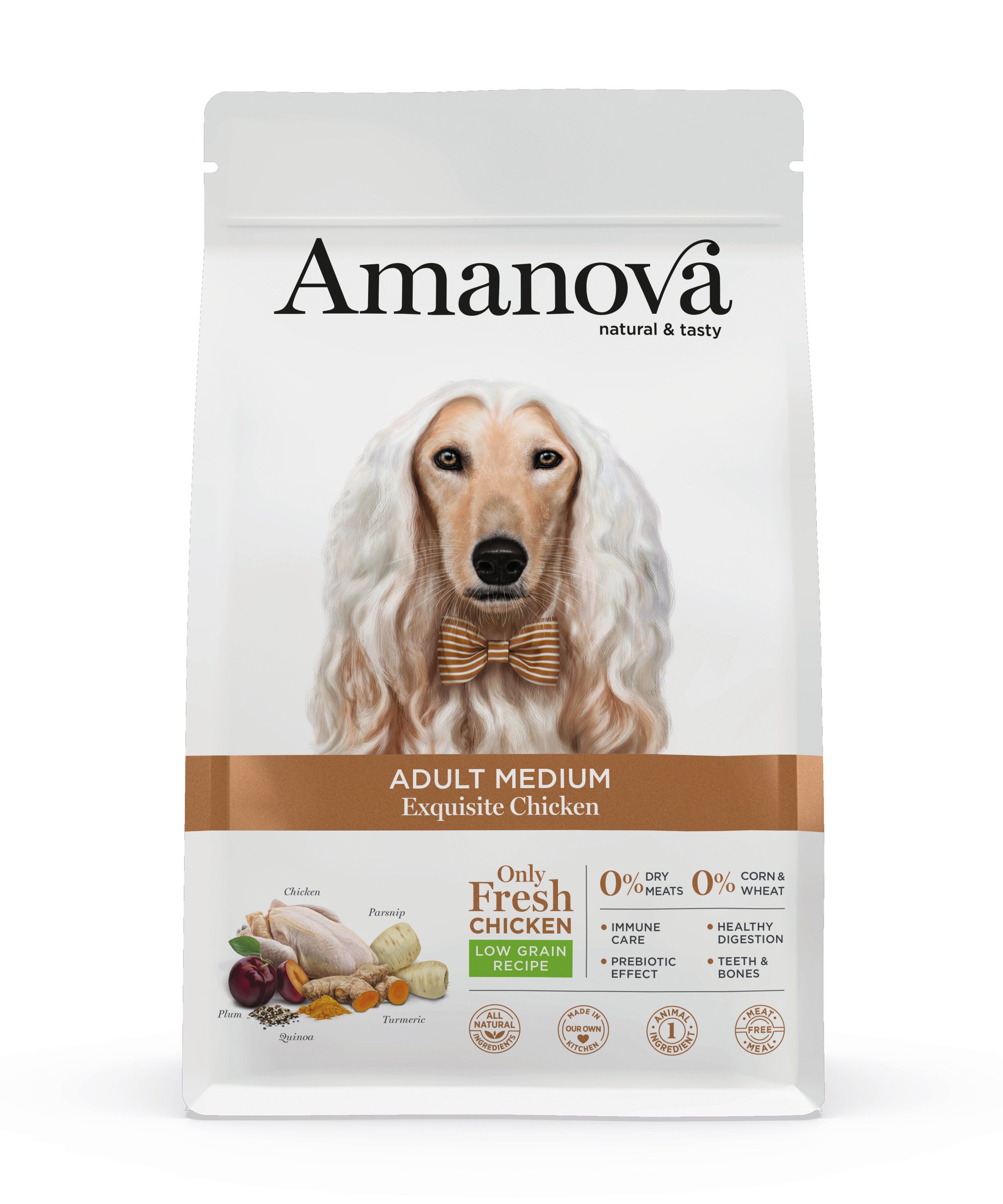 Amanova - Croquettes Adult Medium au Poulet pour Chiens - 12Kg Image num&eacute;ro 1