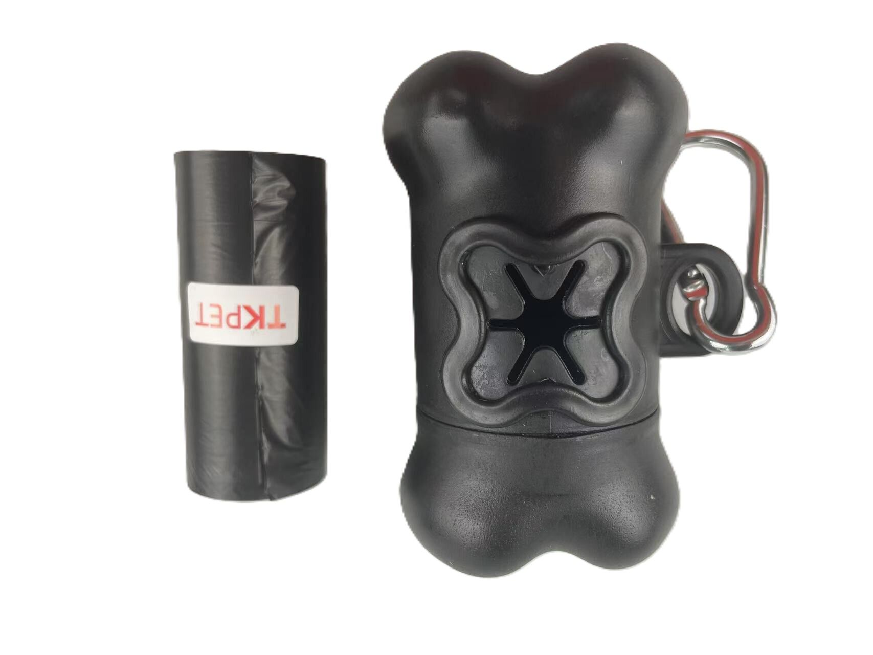 TKPET &ndash; Distributeur de Sacs avec Mousqueton pour Chiens - Noir Image num&eacute;ro 1