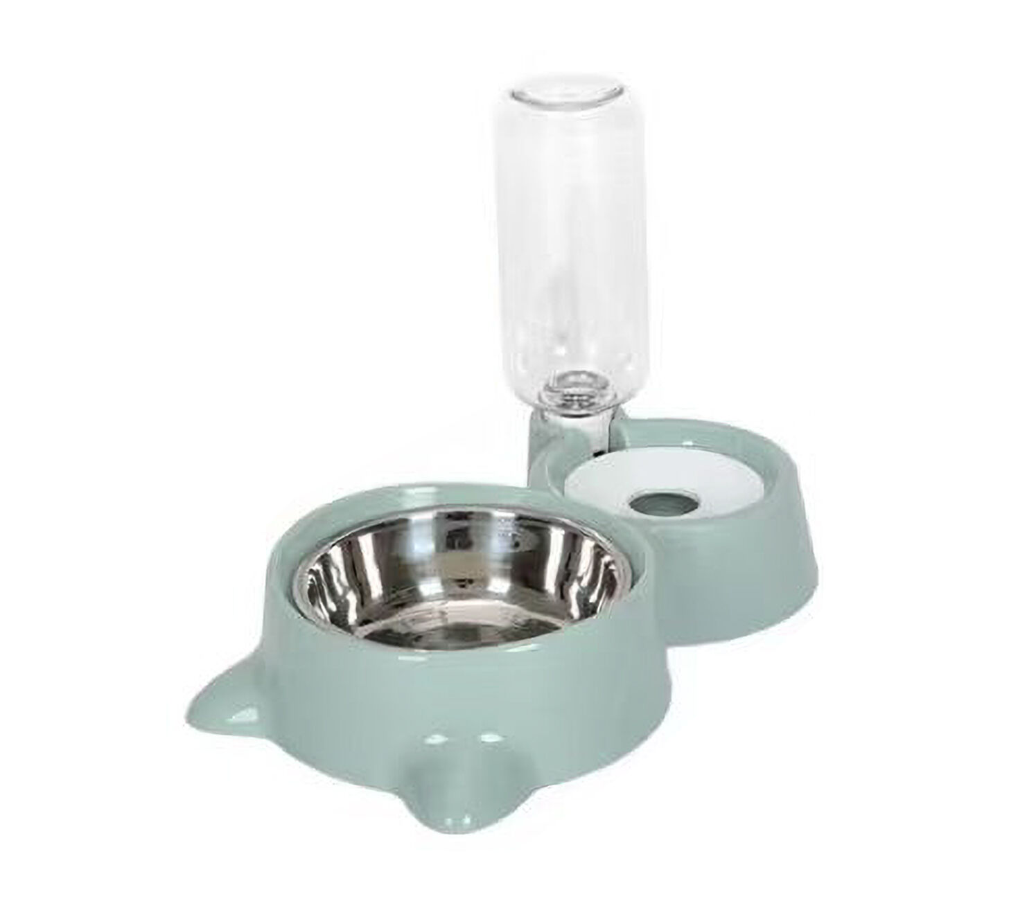 Leeby - Distributeur 2 en 1 d'Eau avec gamelle en Inox pour Chats - 500ml / 250ml Image num&eacute;ro 3