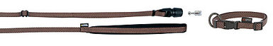 Goleygo - Ensemble Laisse Collier et Goupille Marron pour Chien - S