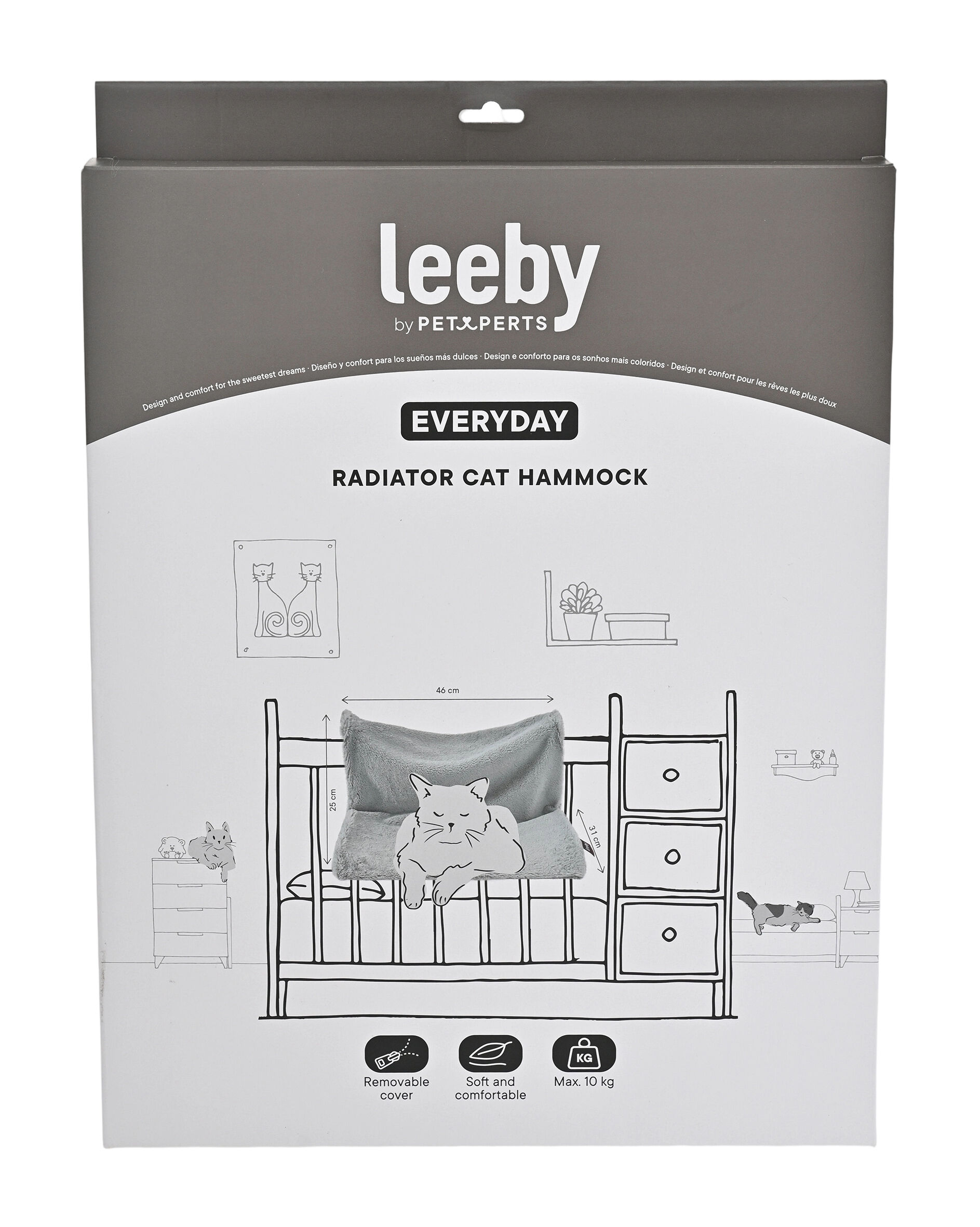 Leeby - Hamac Radiateur pour Chats - Gris Image num&eacute;ro 2