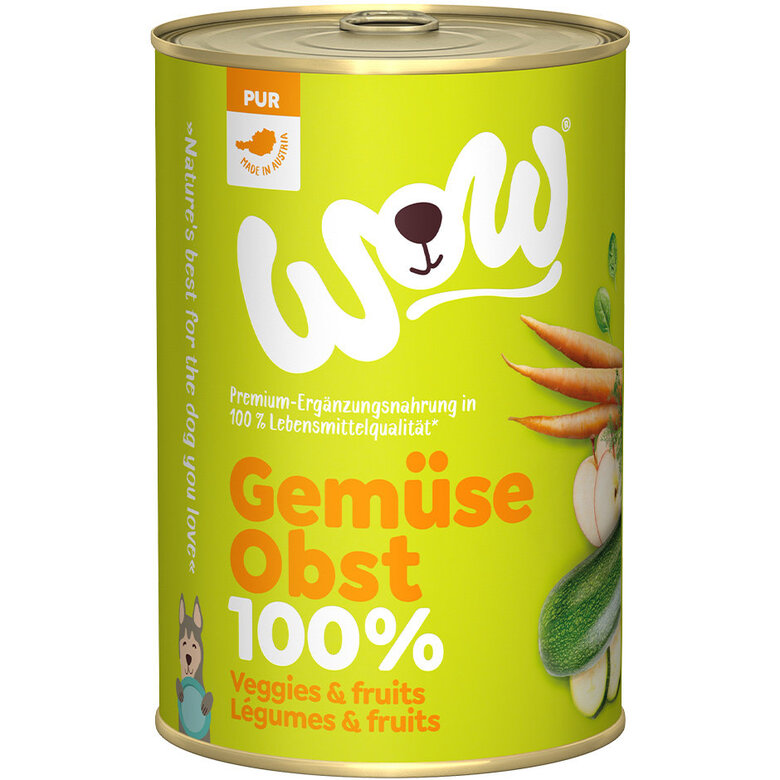 WOW - Aliment Humide Vegan 100% Légumes et fruits pour Chiens - 400g Image numéro 1 WOW - Aliment Humide Vegan 100% Légumes et fruits pour Chiens - 400g Image numéro 1