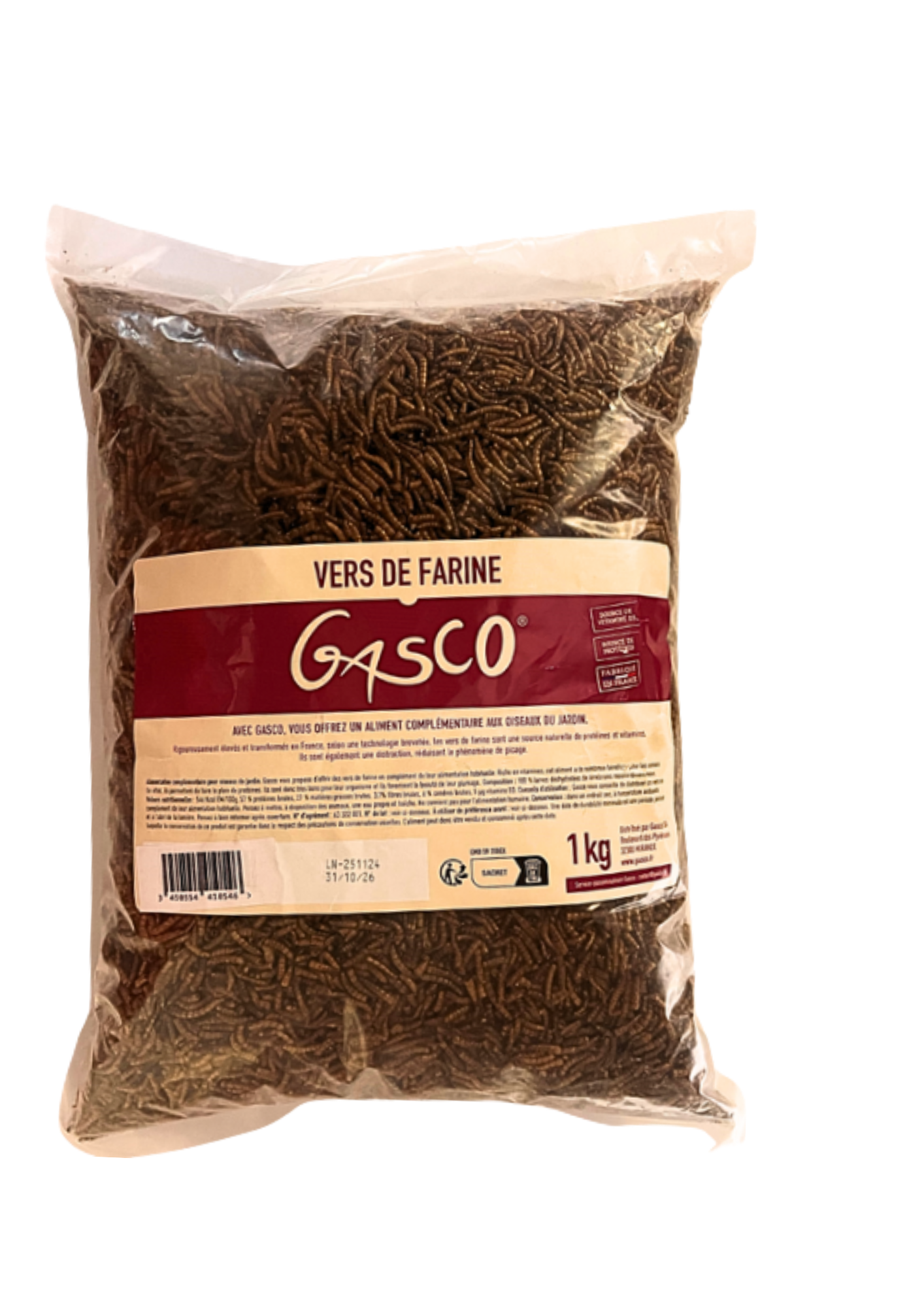 Gasco - Vers de Farine pour Basse-Cour - 1Kg Image num&eacute;ro 1