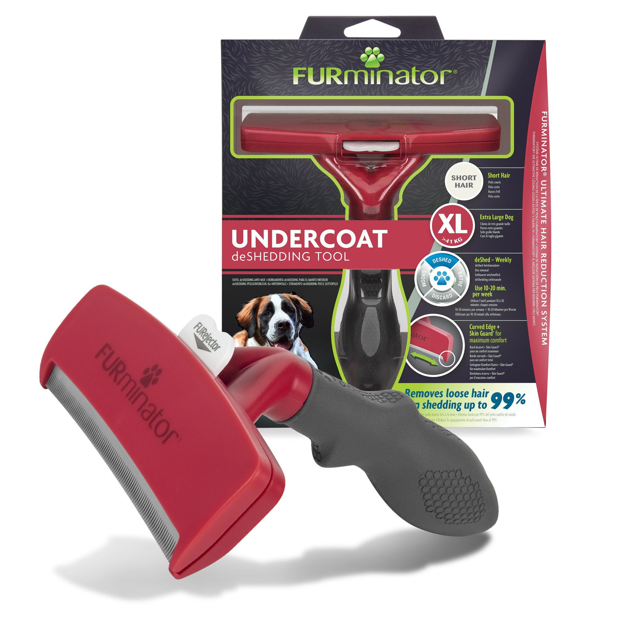 Furminator - Brosse Undercoat tr&egrave;s Grande Taille &agrave; Poils Courts pour Chien - XL Image num&eacute;ro 1