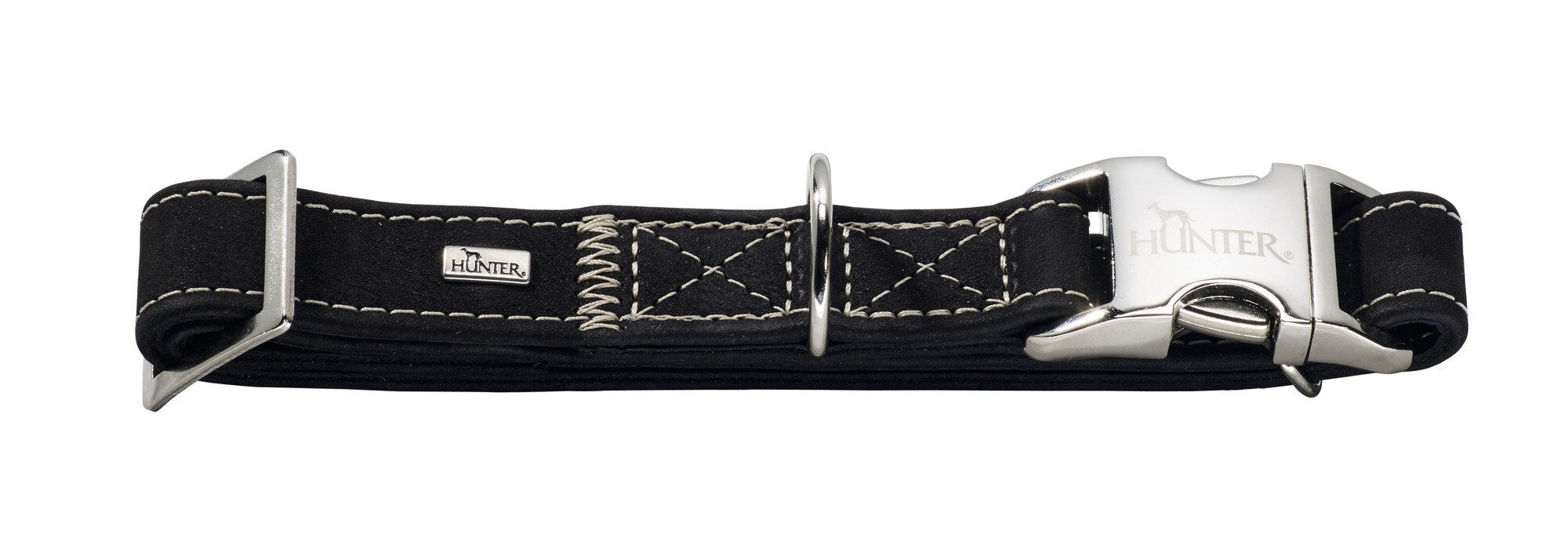 Hunter - Collier Hunting Alu-Strong en Cuir de B&oelig;uf Noir - 55/L Image num&eacute;ro 1