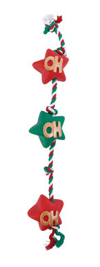 Wouapy - Jouet Guirlande Noël 3 Etoiles Vinyl + Corde pour Chiens - 46cm