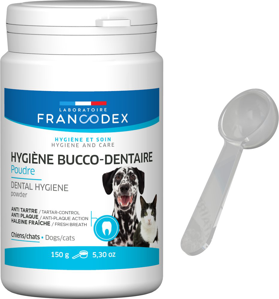 Francodex - Hygi&egrave;ne Bucco-Dentaire en Poudre pour Chiens et Chats - 150g Image num&eacute;ro 1