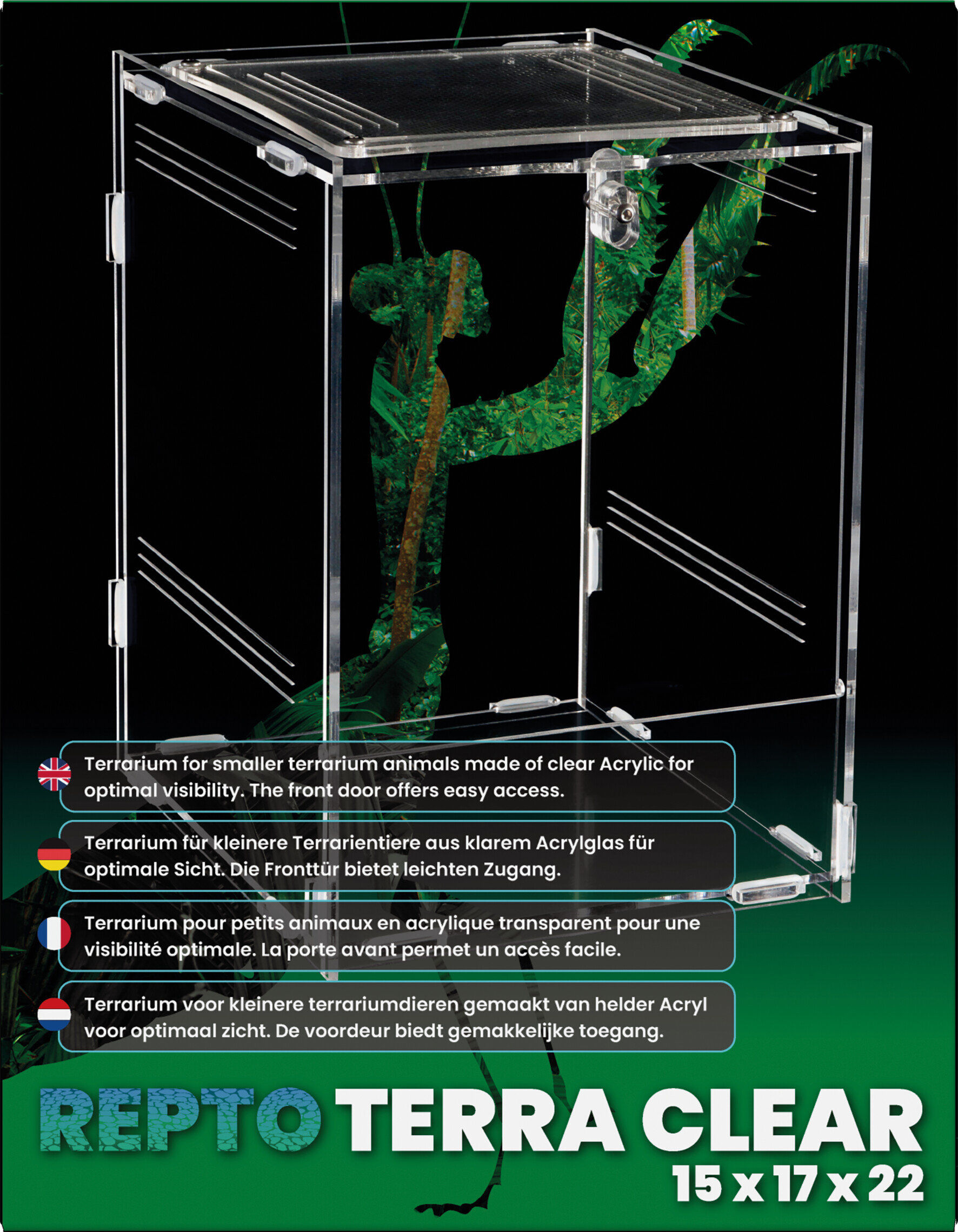 Repto - Terrarium AcryliqueTerra Clear - 15x16,5x21,5cm Image num&eacute;ro 2