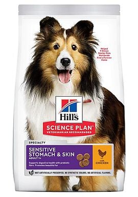 Hill's Science Plan - Adult Sensitive Stomach & Skin Croquettes Pour Chien Au Poulet  - 12kg