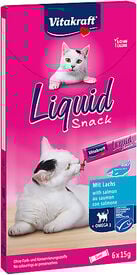 Vitakraft - Liquid snack chat saumon MSC & Om3 - 6x15g