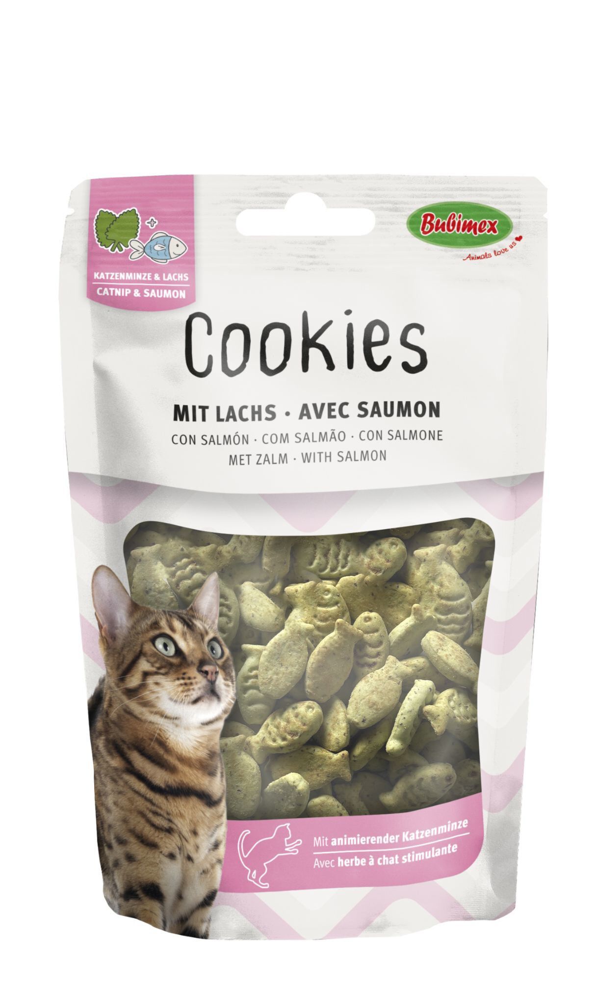 Bubimex - Biscuits &agrave; l'Herbe &agrave; Chat et au Saumon pour Chat - 50g Image num&eacute;ro 1