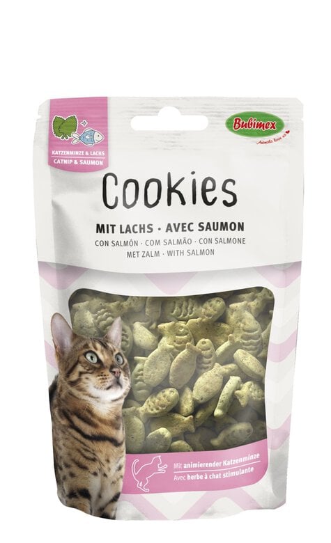 Bubimex - Biscuits à l'Herbe à Chat et au Saumon pour Chat - 50g Image numéro 1 Bubimex - Biscuits à l'Herbe à Chat et au Saumon pour Chat - 50g Image numéro 1